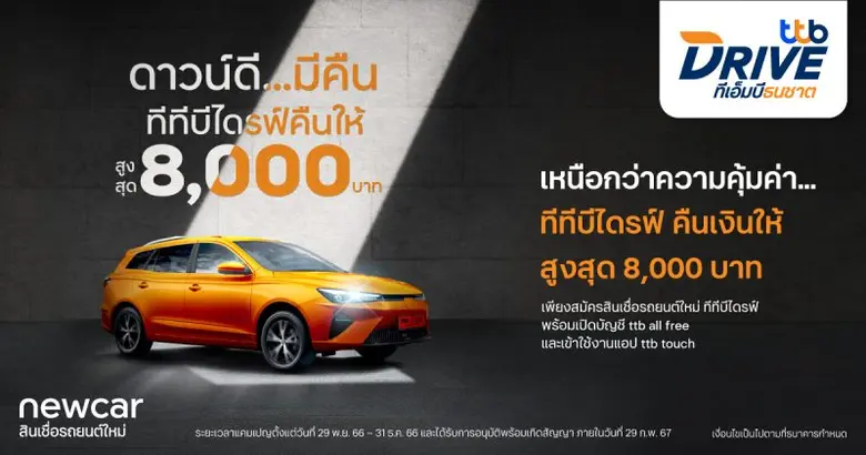 ทีทีบีไดรฟ์ โดยทีเอ็มบีธนชาต ผู้นำในตลาดส...