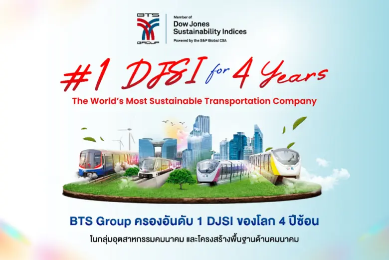 บีทีเอส กรุ๊ปฯ ติดอันดับดัชนีความยั่งยืนด...