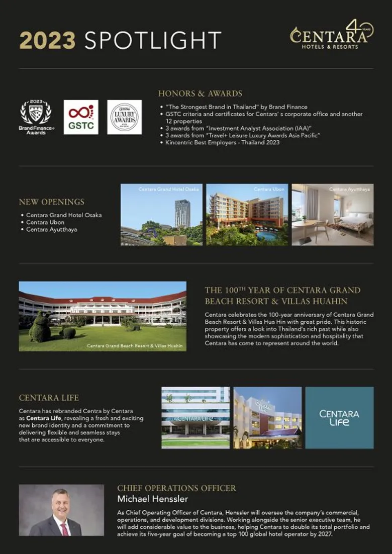 Centara Wraps Up a Successful 2023 and Reflects On 12 Months of Glittering Achievements