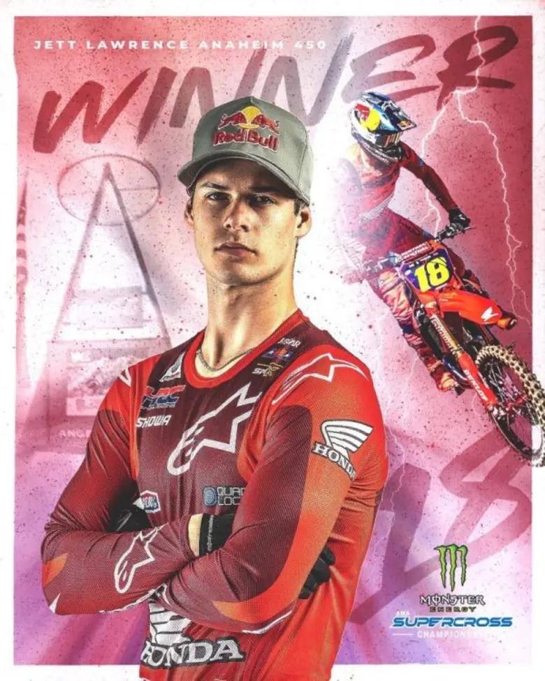 เจ็ตต์ ลอว์เรนซ์ (Jett Lawrence) บิด Honda CRF450R คว้าชัยชนะ AMA Supercross 2024 สนามแรก วินเนอร์เดบิ้วด์ในรอบ 50 ปี