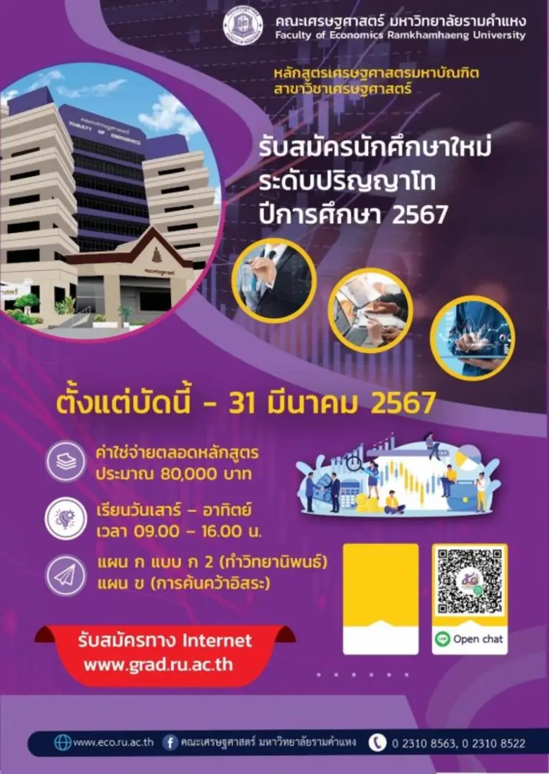 สำหรับผู้ที่สนใจเข้าศึกษาต่อระดับปริญญาโท...
