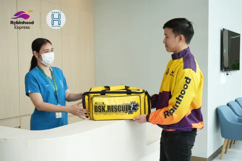 Robinhood Express เดินหน้าบุกตลาดธุรกิจศูนย์สุขภาพครบวงจร เปิดให้บริการรับส่งเอกสาร พร้อมสิ่งตรวจทางการแพทย์ จากศูนย์ "SIRIRAJ H SOLUTIONS" ไปยังห้องปฏิบัติการโรงพยาบาลศิริราช
