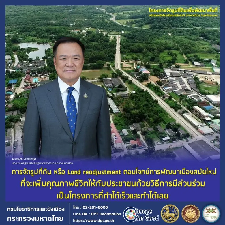 มท.1 เปิดถนนโครงการจัดรูปที่ดินเพื่อพัฒนาพื้นที่บริเวณหลังโรงเรียนชาติเฉลิม อำเภอเมืองระนอง ชื่นชมโครงการทันสมัย บูรณาการกลไกรัฐ เอกชน ประชาชนร่วมพัฒนาพื้นที่ "หน้าติดถนน หลังติดทอง" ยกระดับคุณภาพชีวิตชุมชน