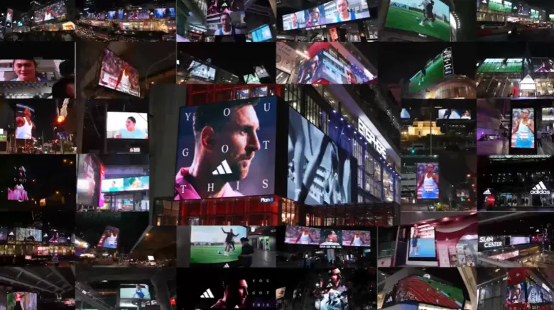 อาดิดาสยึดจอ Digital Billboard ทั่วกรุงเทพ ส่งต่อแรงบันดาลใจจากเหล่านักกีฬาระดับโลก พร้อมสนับสนุนให้ทุกคนเอาชนะความกดดันและสนุกไปกับการเล่นกีฬา