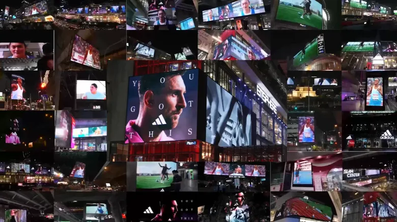 อาดิดาสยึดจอ Digital Billboard ทั่วกรุงเทพ ส่งต่อแรงบันดาลใจจากเหล่านักกีฬาระดับโลก พร้อมสนับสนุนให้ทุกคนเอาชนะความกดดันและสนุกไปกับการเล่นกีฬา