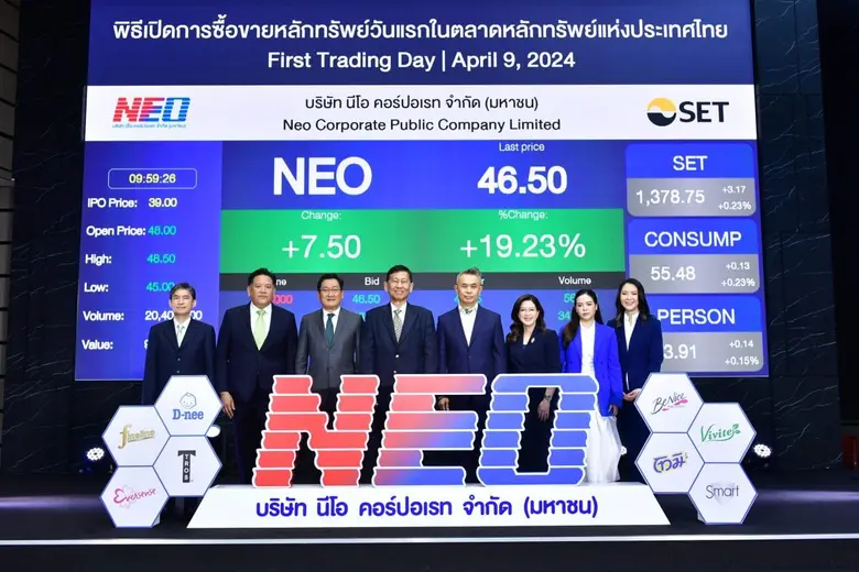 'บมจ.นีโอ คอร์ปอเรท' ชูศักยภาพก้าวสู่บริษัท FMCG แห่งนวัตกรรมของเอเชีย ประกาศลงทุนด้านเทคโนโลยีขยายกำลังการผลิต คลังวัตถุดิบและบรรจุภัณฑ์สมัยใหม่