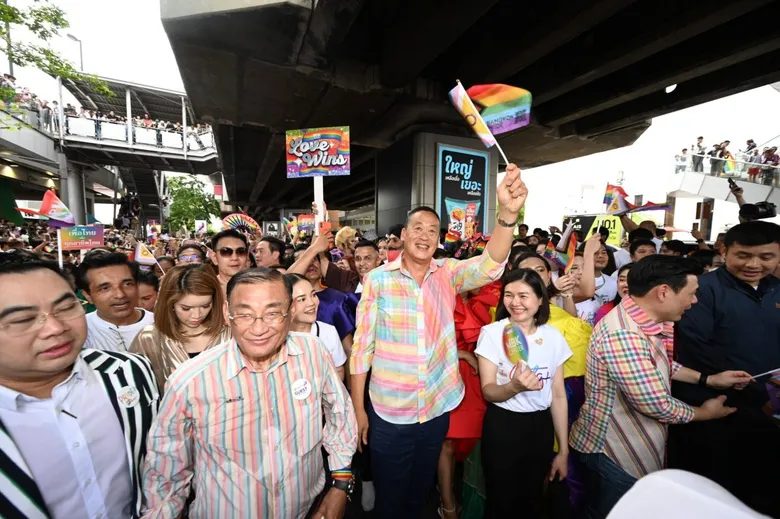 "Naruemit Pride" flies the rainbow flag on the road to equality. At the event "Bangkok Pride Festival 2024" amplifying the power voices of the LGBTQIAN+ Community