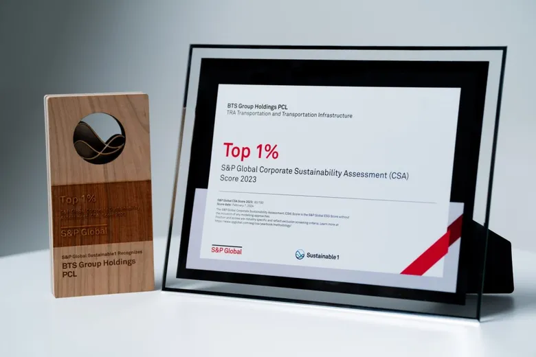 บีทีเอส กรุ๊ปฯ รับรางวัล Top 1% ในการประเมินความยั่งยืนองค์กรระดับโลก ในงาน S&P Global Corporate Sustainability Yearbook 2024 Distinction Ceremony