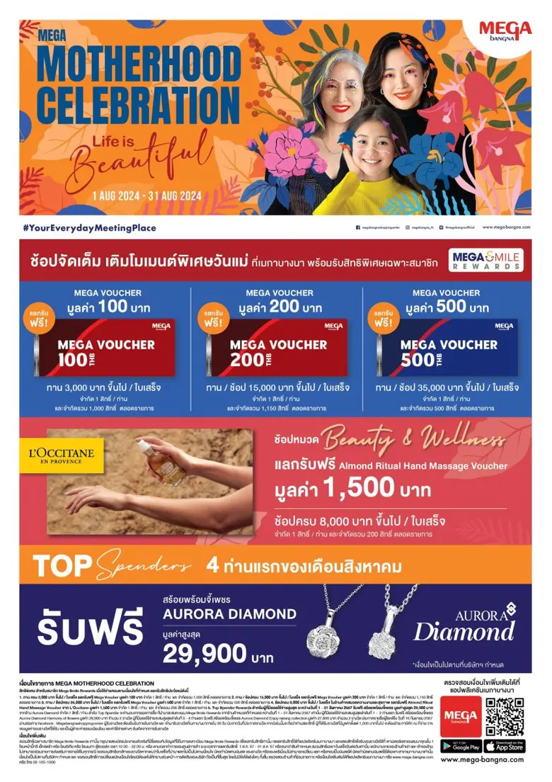ศูนย์การค้าเมกาบางนา ร่วมฉลองเทศกาลวันแม่...