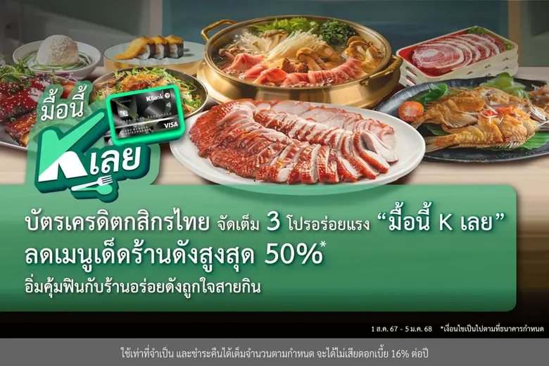 บัตรเครดิตกสิกรไทย เสิร์ฟความอิ่มอร่อยเต็...