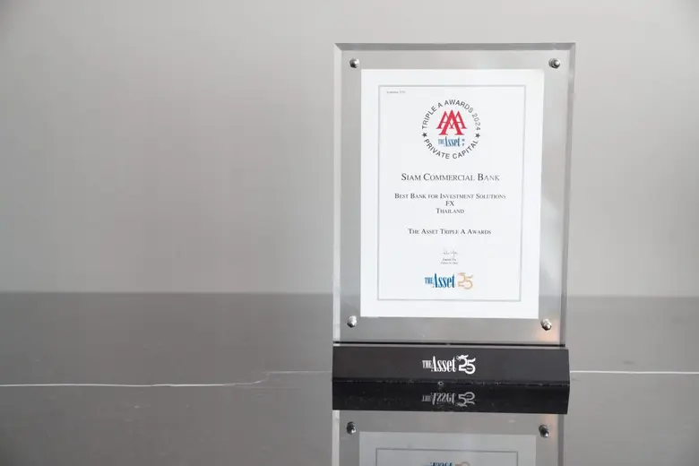 SCB Wins Thailand Best Bank for Investment Solutions from The Asset Triple A, Reaffirming Outstanding Performance of USD DCI for Large Investors via Digital Channels