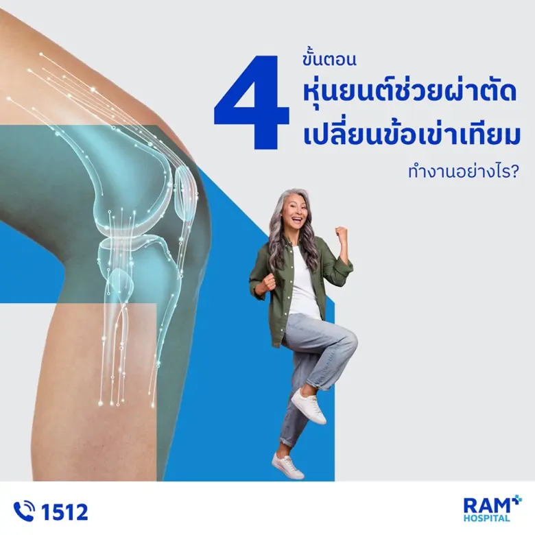 4 ขั้นตอน หุ่นยนต์ช่วยผ่าตัดเปลี่ยนข้อเข่...