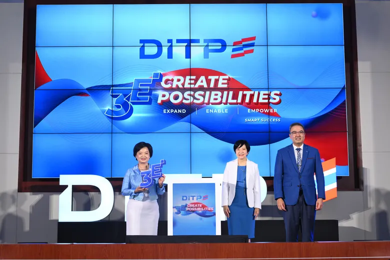 "DITP" เปิดตัวโลโก้ใหม่ เสริมภาพลักษณ์การค้าระหว่างประเทศของไทย ภายใต้แนวคิด "3E CREATE POSSIBILITIES" ส่งเสริมผู้ประกอบการไทยสู่เวทีโลก