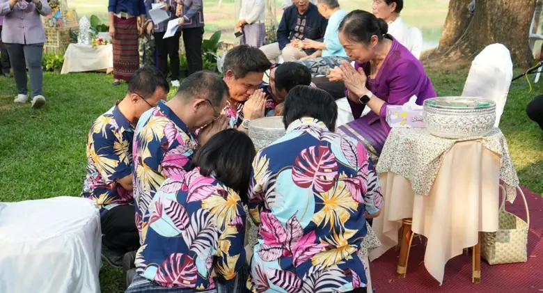 UP recently Celebrated the Water Pouring Ceremony of the University's President and Elders at the Songkran Festival 2025