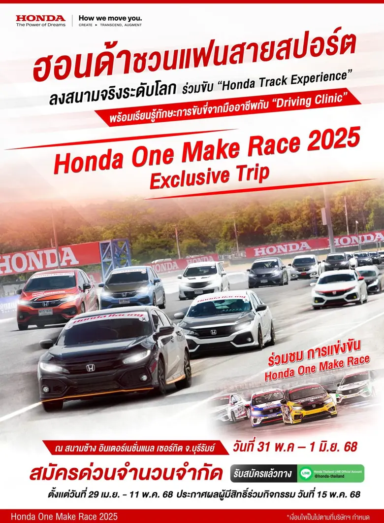 ฮอนด้าชวนแฟนสายสปอร์ตออกทริป "Honda One M...