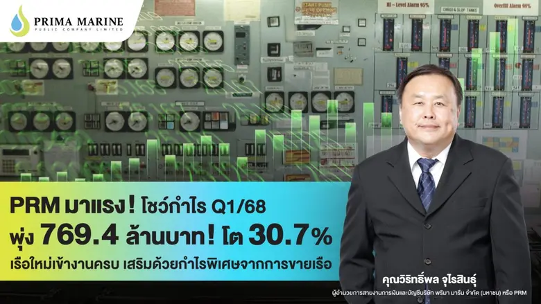 PRM ประกาศผลการดำเนินงานไตรมาส 1/68 มีกำไ...