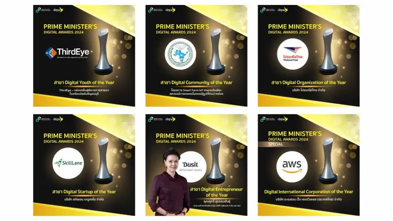 ดีป้า ประกาศรายชื่อผู้ที่ได้รับรางวัล Prime Minister's Digital Awards 2024 รางวัลเชิดชูเกียรติผู้ที่มีผลงานดีเด้นด้านเทคโนโลยีและนวัตกรรมดิจิทัลของประเทศ