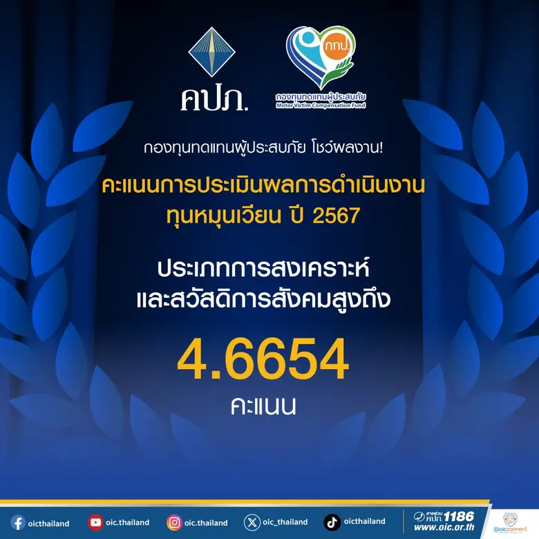 กองทุนทดแทนผู้ประสบภัย เป็นทุนหมุนเวียนหน...