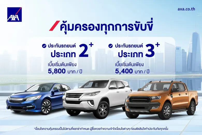 แอกซ่าประกันภัย เปิดตัวแผนประกันภัยรถยนต์...