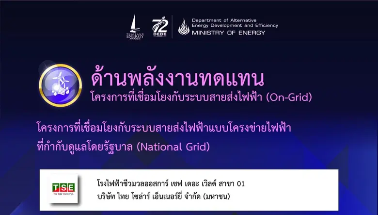 TSE คว้ารางวัลพลังงานยอดเยี่ยม Thailand Energy Award 2 ปีซ้อน เดินหน้าธุรกิจพลังงานหมุนเวียน หนุนเป้าโตยั่งยืน