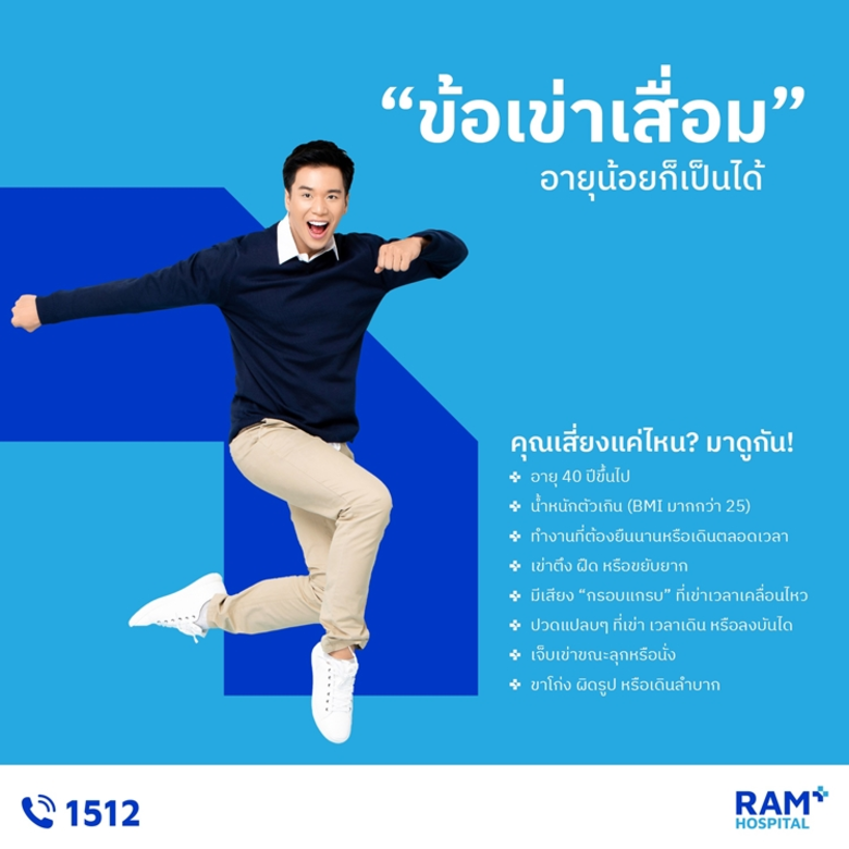 ข้อเข่าเสื่อม คือโรคที่เกิดจากการสึกกร่อนของกระดูกอ...