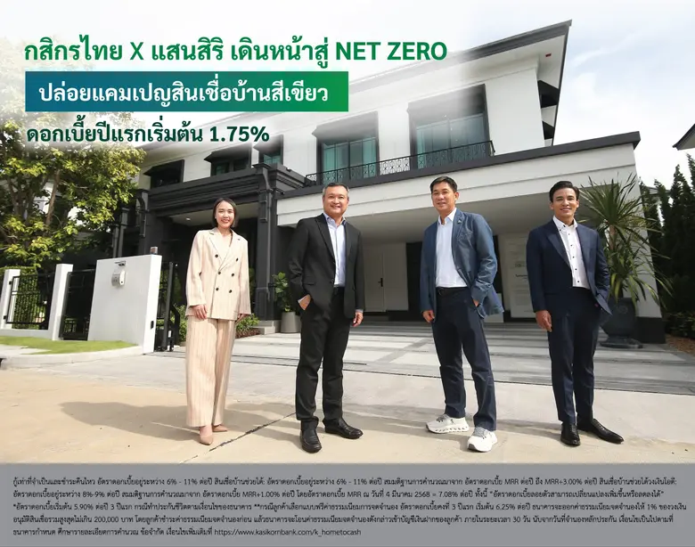 กสิกรไทยจับมือแสนสิริ หนุนคนไทยให้เข้าถึง...