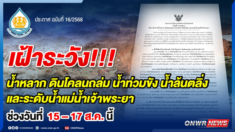 สำนักงานทรัพยากรน้ำแห่งชาติ (สทนช.) ได้ติ...