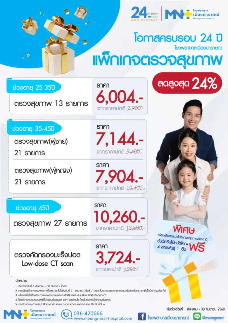 พิเศษ!โอกาสครบรอบ 24 ปีโรงพยาบาลกับโปรโมชั่นสุดคุ้ม!