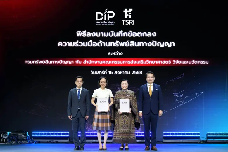 กรมทรัพย์สินทางปัญญาจับมือ สกสว. หนุนงานวิจัยและนวัตกรรมไทย คุ้มครองสิทธิ ต่อยอดงานวิจัยและนวัตกรรมไทยสู่การใช้ประโยชน์เชิงพาณิชย์