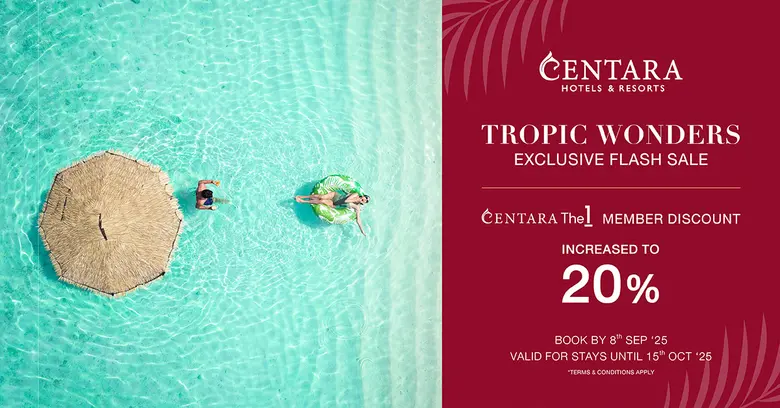 Centara's "Tropic Wonders" Flash Sale Unlocks 20% Member Discounts Worldwide