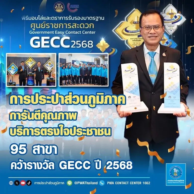 การประปาส่วนภูมิภาค (กปภ.) ปลื้มได้รับโล่...