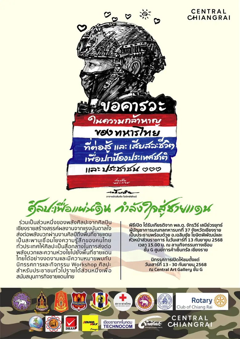 ไทยนี้รักสงบแต่ถึงรบไม่ขลาด ผลงานศิลปะของโยทะกา
