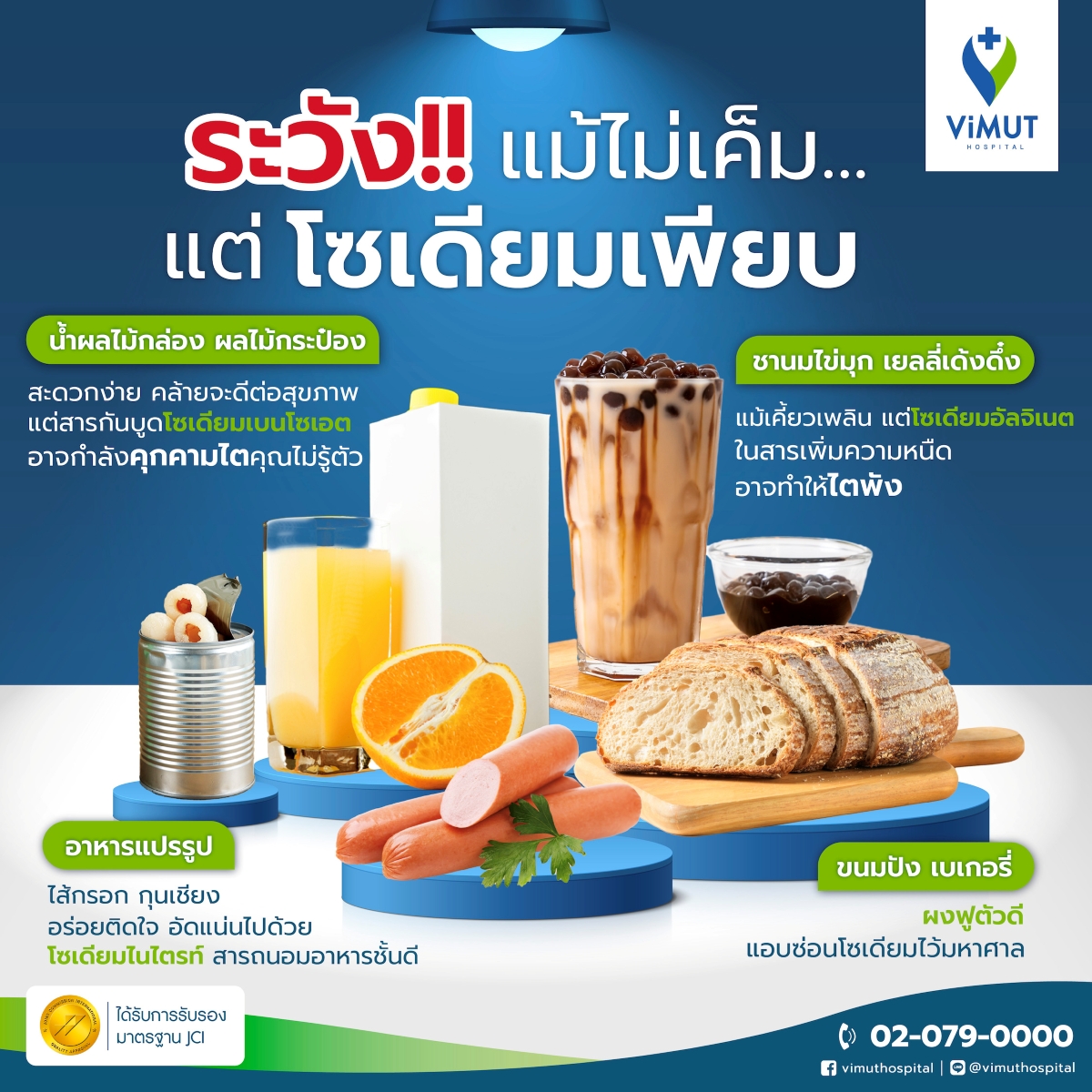 กินไม่เค็มก็เสี่ยงโรคไต! แพทย์ รพ.วิมุต เตือนคนไทยลดอาหารแปรรูป-เบเกอรี่-ชานมไข่มุก แหล่งโซเดียมที่ทำไตพังไม่รู้ตัว