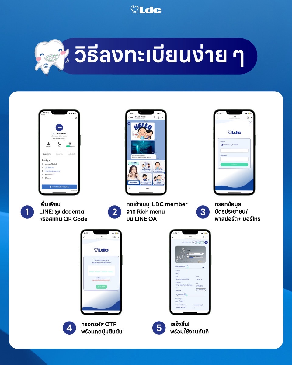 LDC เปิดตัว "LDC member" ใช้งานบน LINE OA แล้ววันนี้!! ระบบสมาชิก-ยกระดับบริการ ตอกย้ำศูนย์ทันตกรรมพรีเมียมที่เข้าถึงง่าย