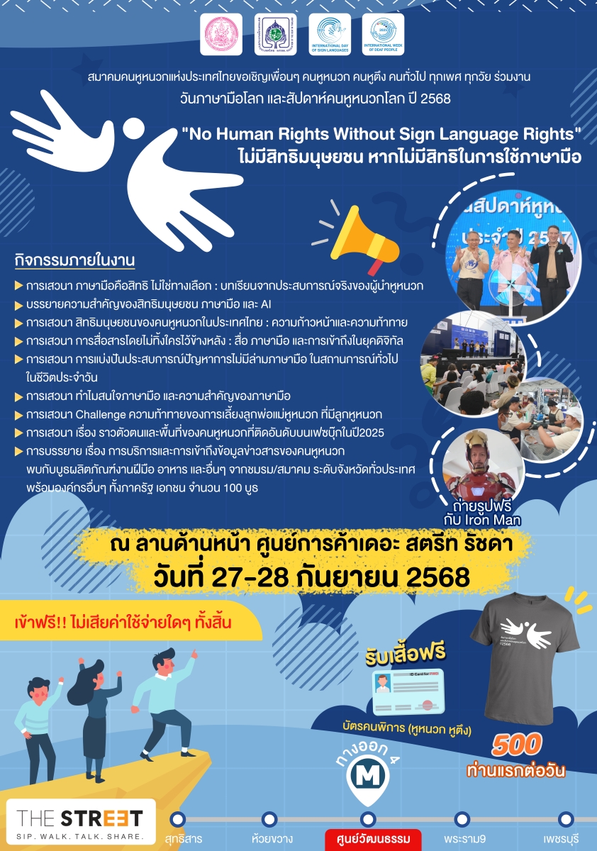 ตอกย้ำความสำคัญของสิทธิภาษามือ 27-28 ก.ย....
