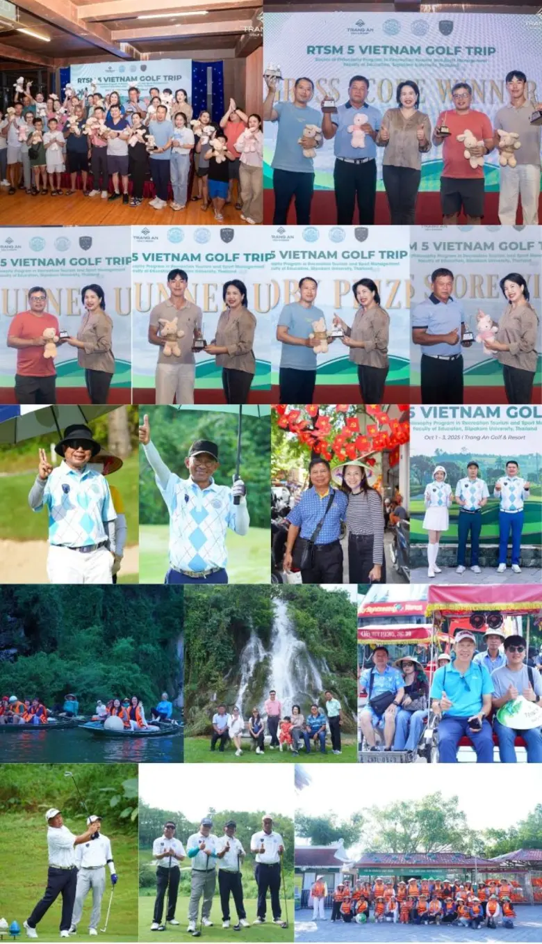 นศ.ป.เอก ศิลปากร เปิดโลกกว้างวิชาฝึกงาน นำคณะจัด RTSM GOLF TRIP ณ เมืองมรดกโลกนิญบิญ เวียดนาม