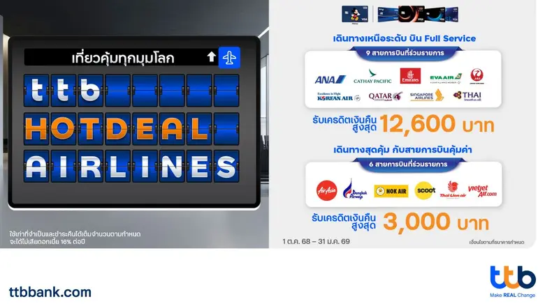 ทีเอ็มบีธนชาต หรือ ทีทีบี ชวนเที่ยวคุ้มทุ...