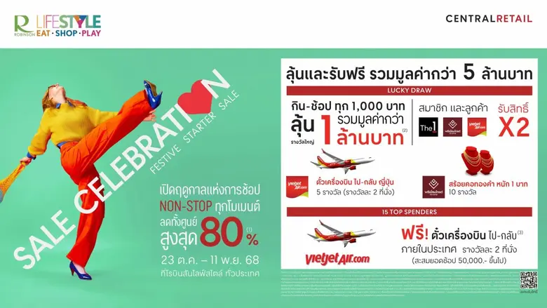 ลดทั้งศูนย์การค้าฯ สูงสุด 80% พร้อมลุ้นรา...