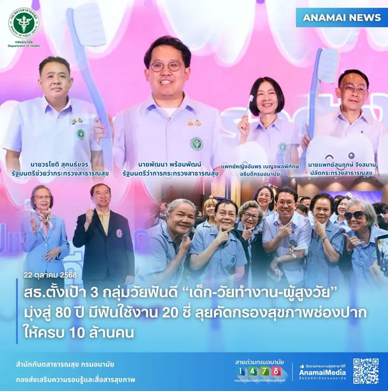 กรมอนามัย กระทรวงสาธารณสุข ตั้งเป้า 3 กลุ่มวัย "เด็...