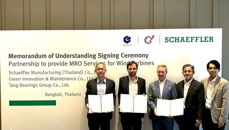 Schaeffler signs MoU with Green Innovation and Maintenance and Tang Bearings to advance the Wind Sector in Thailand