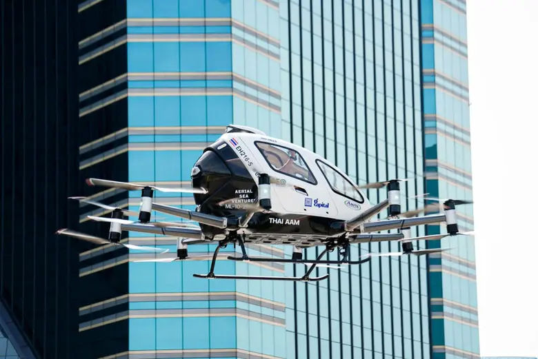ไทย เอเอเอ็ม รุกไว เปิดบินสาธิตโดรนโดยสารอัจฉริยะไร้คนขับ กลางกรุงเทพมหานคร ปักธง กทม. เป็นแลนด์มาร์คแรก สัมผัสประสบการณ์การบินโดรนโดยสารเชิงพาณิชย์