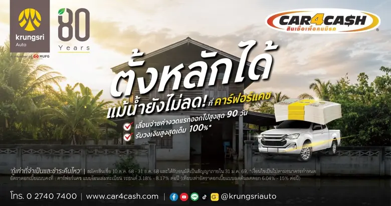 'คาร์ฟอร์แคช' ผู้นำตลาดสินเชื่อเพื่อคนมีร...