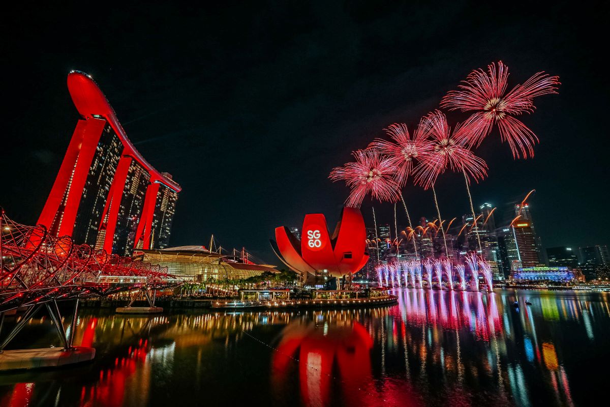 งาน Marina Bay Singapore Countdown 2026 ซ...