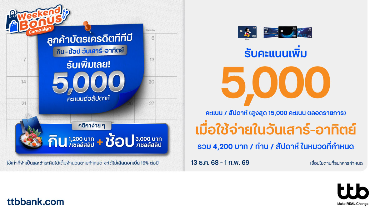 ทีเอ็มบีธนชาต หรือ ทีทีบี จัดแคมเปญสุดพิเ...