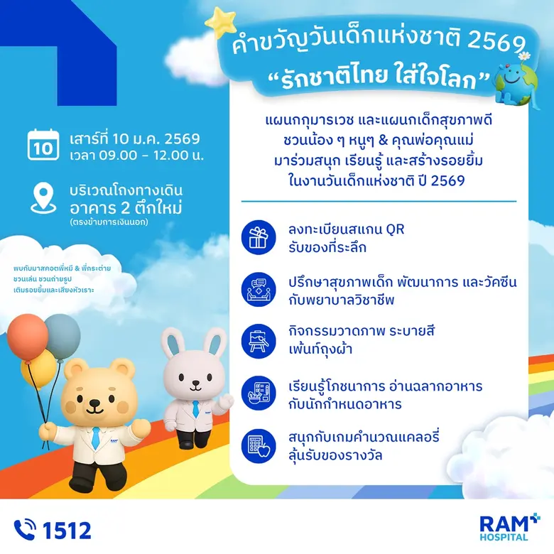 คำขวัญวันเด็กแห่งชาติ 2569"รักชาติไทย ใส่...