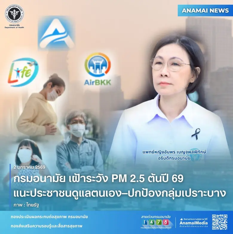 PM2.5 รบกวนปีใหม่คนกรุงเทพ กรมอนามัย กระท...
