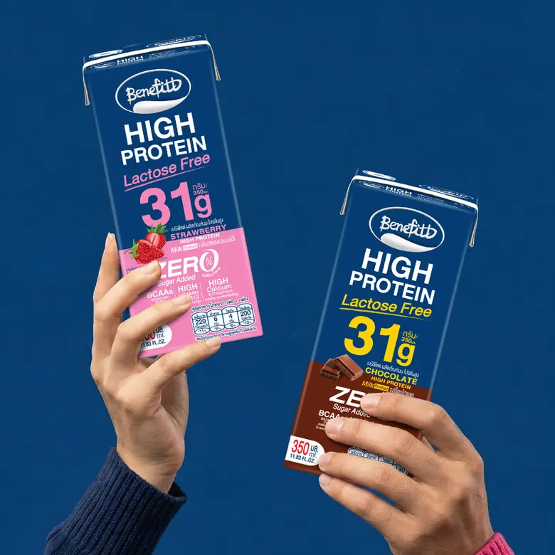 แบรนด์เครื่องดื่มนมโปรตีนสูง "เบเนฟิตต์ (...