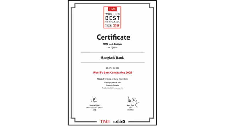 ธนาคารกรุงเทพ จำกัด (มหาชน) ได้รับการยกย่...