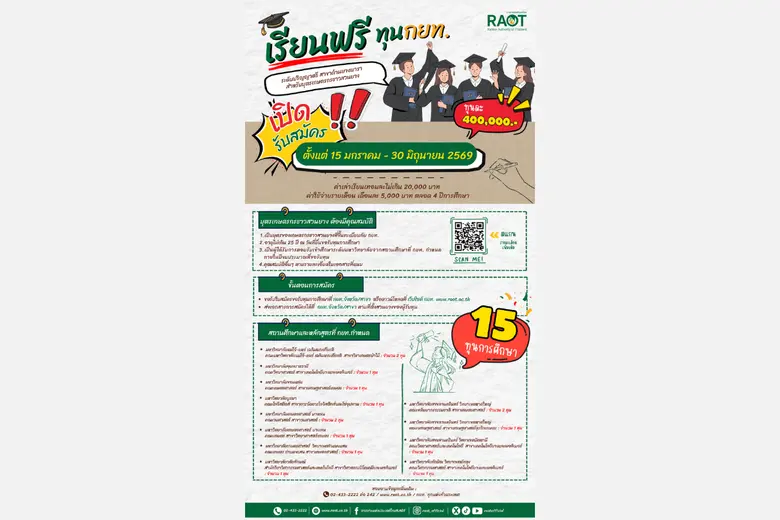 การยางแห่งประเทศไทย (กยท.) เปิดรับสมัครคั...