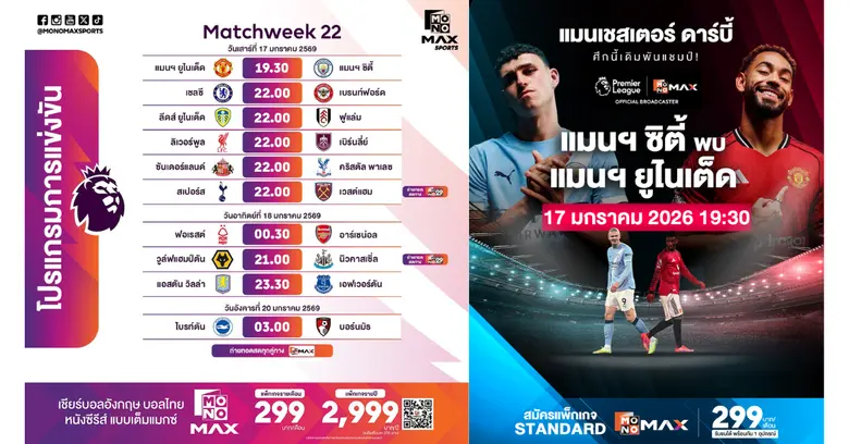 ศึกฟุตบอลพรีเมียร์ลีก อังกฤษ เดินหน้าเข้า...